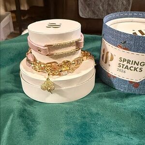 Spring Stacks Gold & Purple Layered Bracelet Set